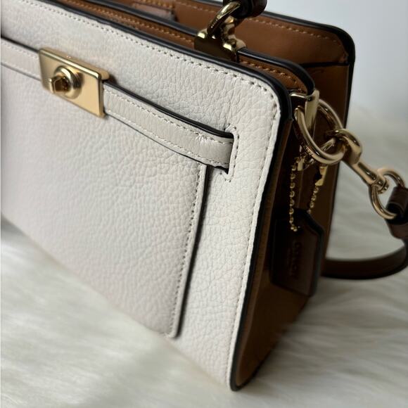 NWT Coach Mini Lane Top Handle In Colorblock In Chalk/Penny Multi/Pebble Leather - Picture 8 of 12